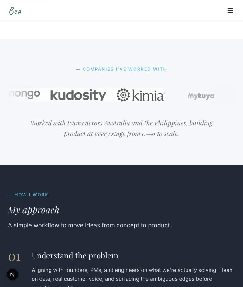 First iteration of the company logo carousel with mismatched logo sizes