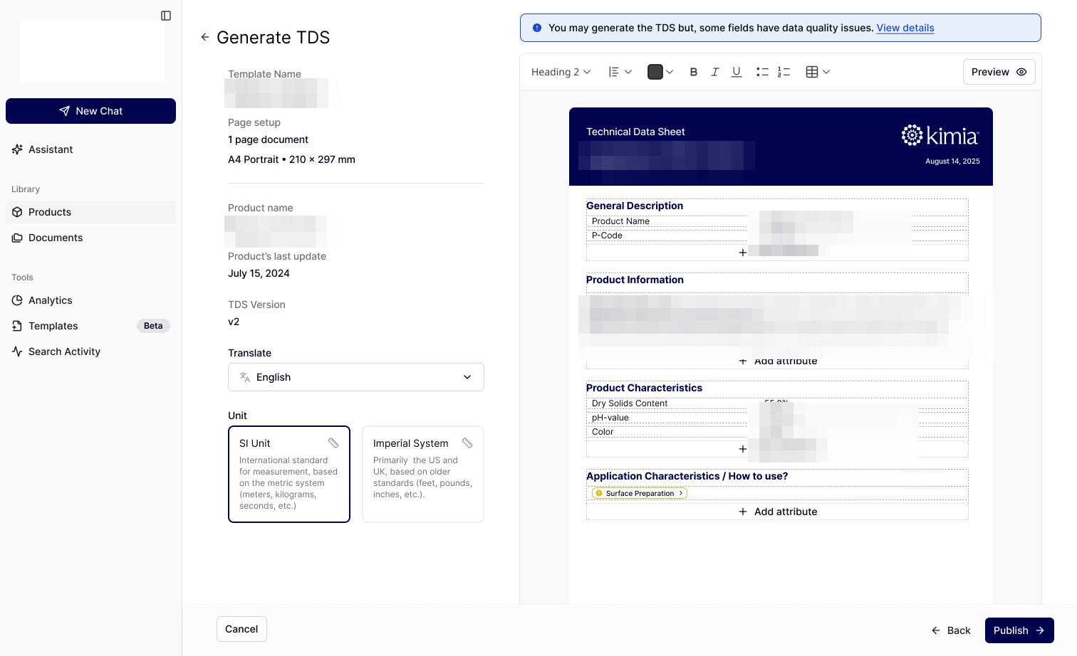 Kimia — TDS Generator preview